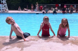 The kids enjoying the Memorial Park pool! 